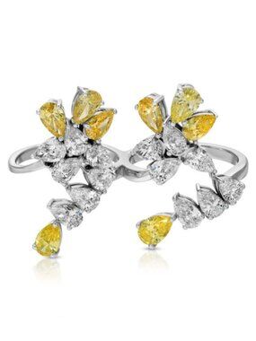 Diamond Cluster 14K (Custom 18K) White Gold Statement Ring